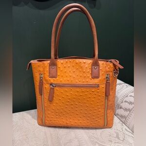 Gun Tote’n Mamas Concealed Carry Orange Ostrich Style Purse